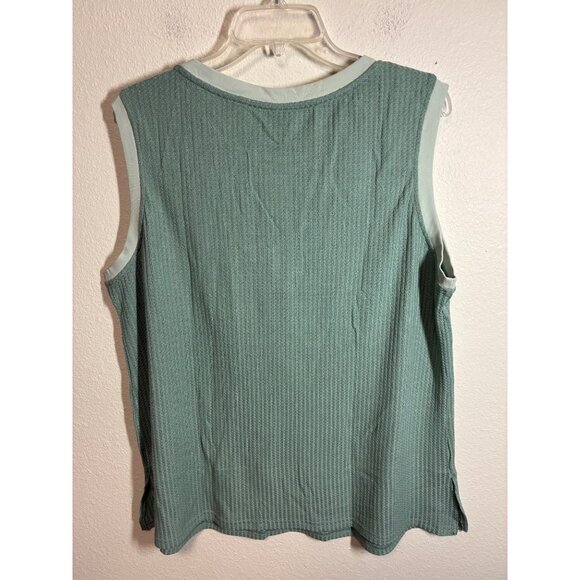 NWT Knit Sweater Vest Lightweight Preppy Y2K Retro Green Size 2XL - Picture 6 of 6
